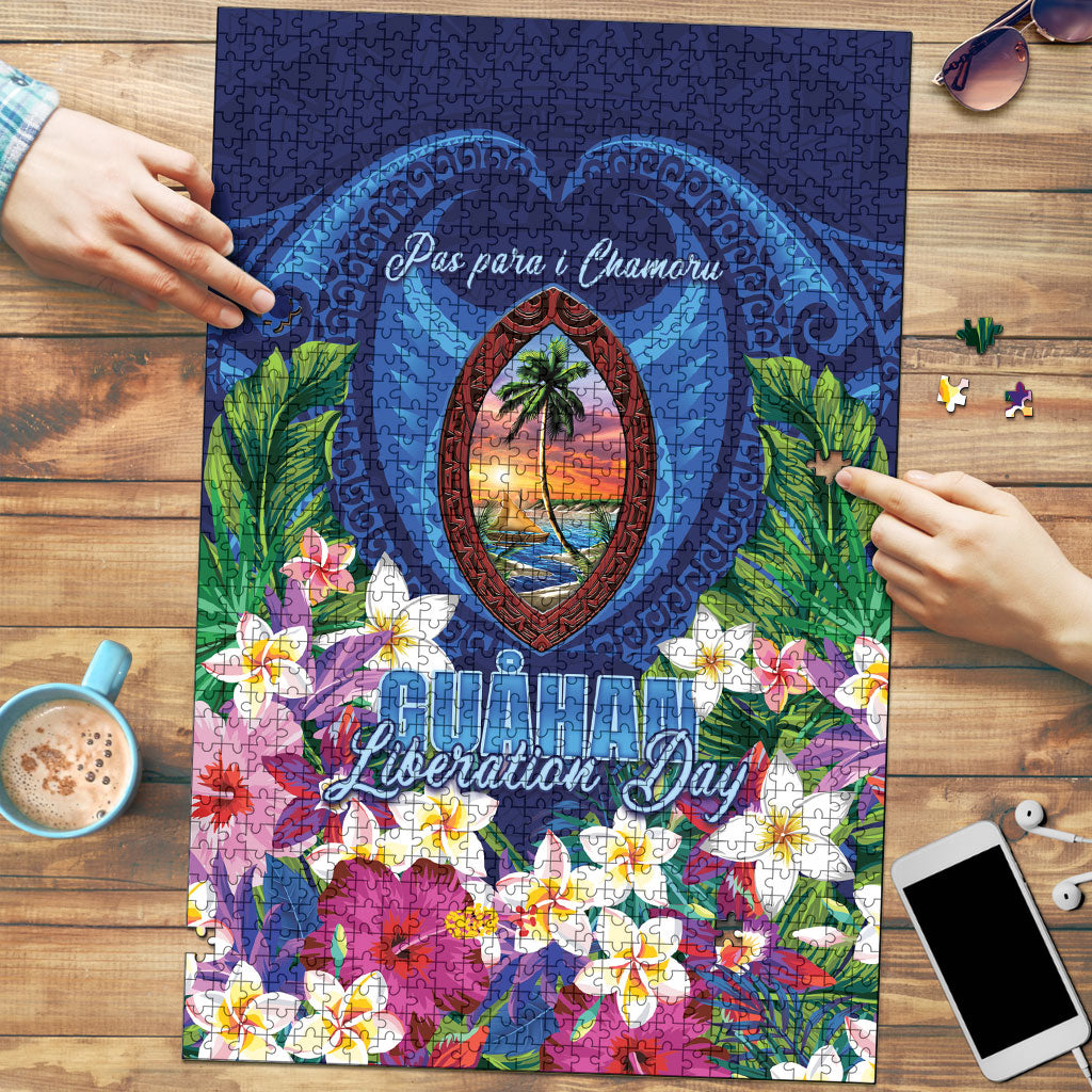 Guam Liberation Day Puzzle Pas Para I Chamoru LT05 Navy - Polynesian Pride