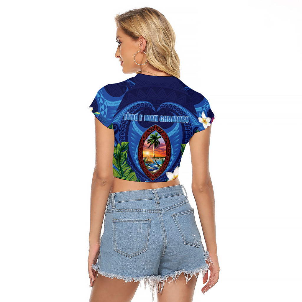 Guam Liberation Day Raglan Cropped T Shirt Pas Para I Chamoru