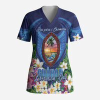 Guam Liberation Day Scrub Top Pas Para I Chamoru