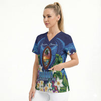 Guam Liberation Day Scrub Top Pas Para I Chamoru
