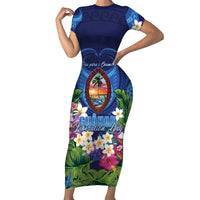 Guam Liberation Day Short Sleeve Bodycon Dress Pas Para I Chamoru