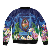 Guam Liberation Day Sleeve Zip Bomber Jacket Pas Para I Chamoru