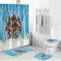 New Zealand Birds Christmas Bathroom Set Pohutukawa Xmas Tree
