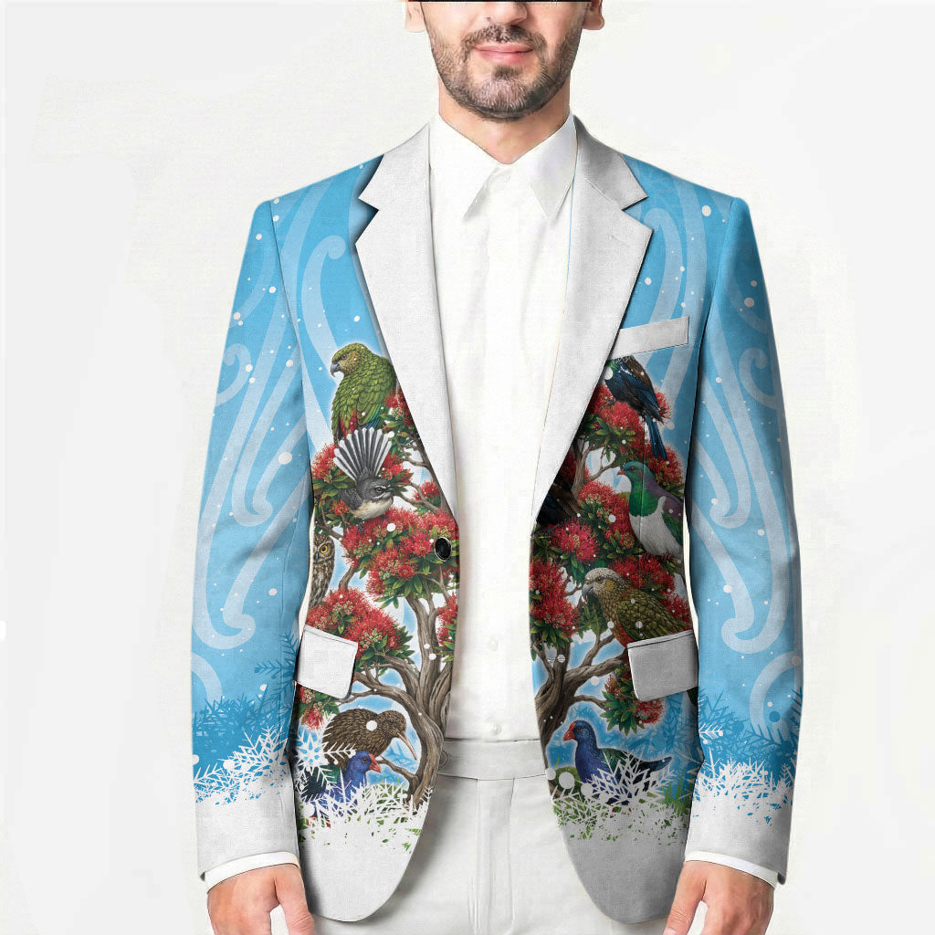 New Zealand Birds Christmas Blazer Pohutukawa Xmas Tree