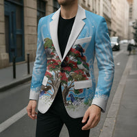 New Zealand Birds Christmas Blazer Pohutukawa Xmas Tree