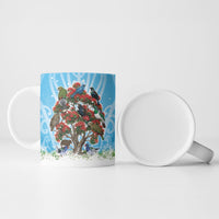 New Zealand Birds Christmas Ceramic Mug Pohutukawa Xmas Tree