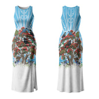 New Zealand Birds Christmas Family Matching Tank Maxi Dress and Hawaiian Shirt Pohutukawa Xmas Tree