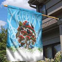 New Zealand Birds Christmas Garden Flag Pohutukawa Xmas Tree