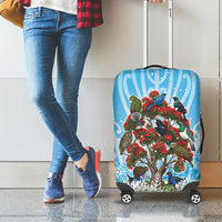New Zealand Birds Christmas Luggage Cover Pohutukawa Xmas Tree