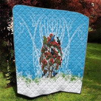 New Zealand Birds Christmas Quilt Pohutukawa Xmas Tree