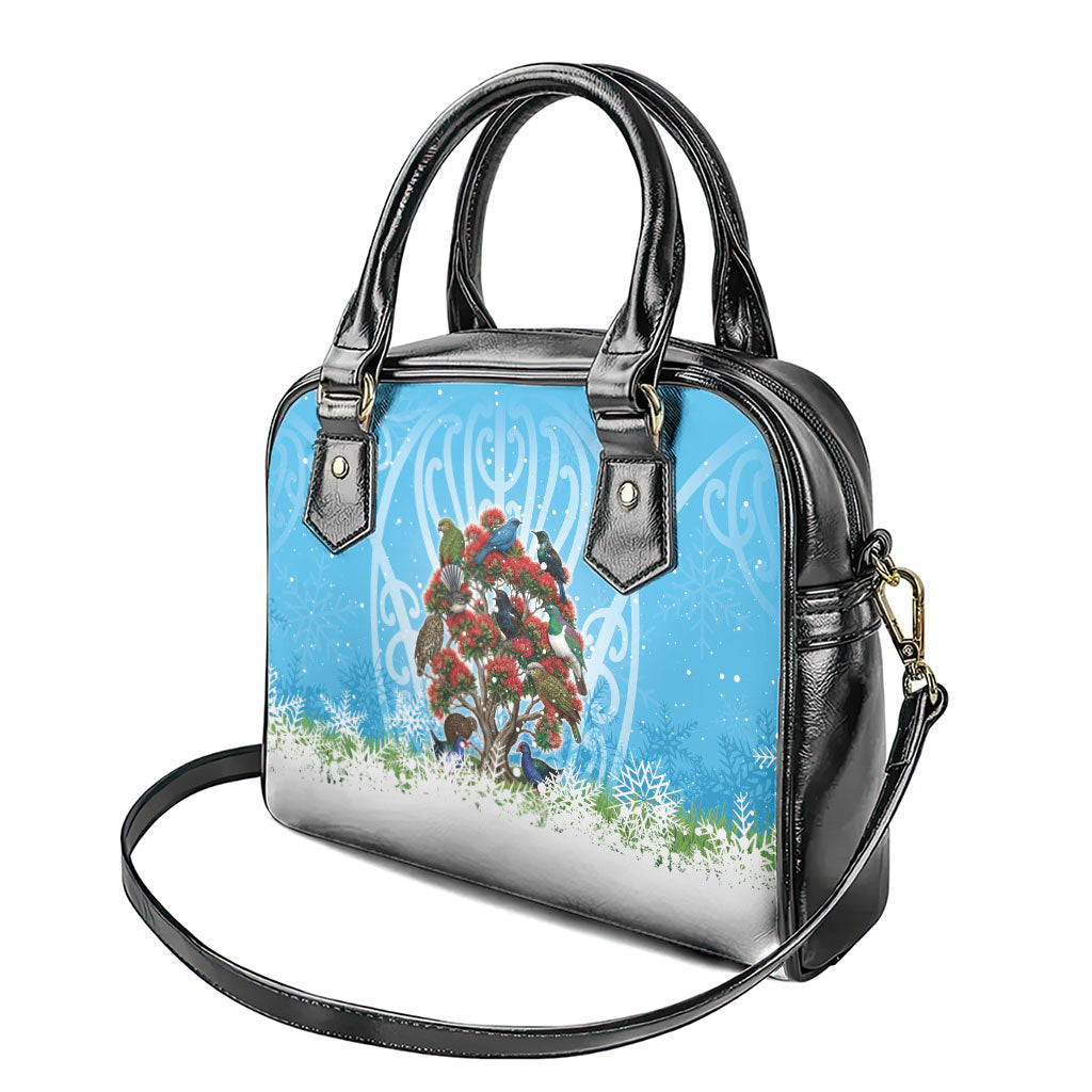 New Zealand Birds Christmas Shoulder Handbag Pohutukawa Xmas Tree