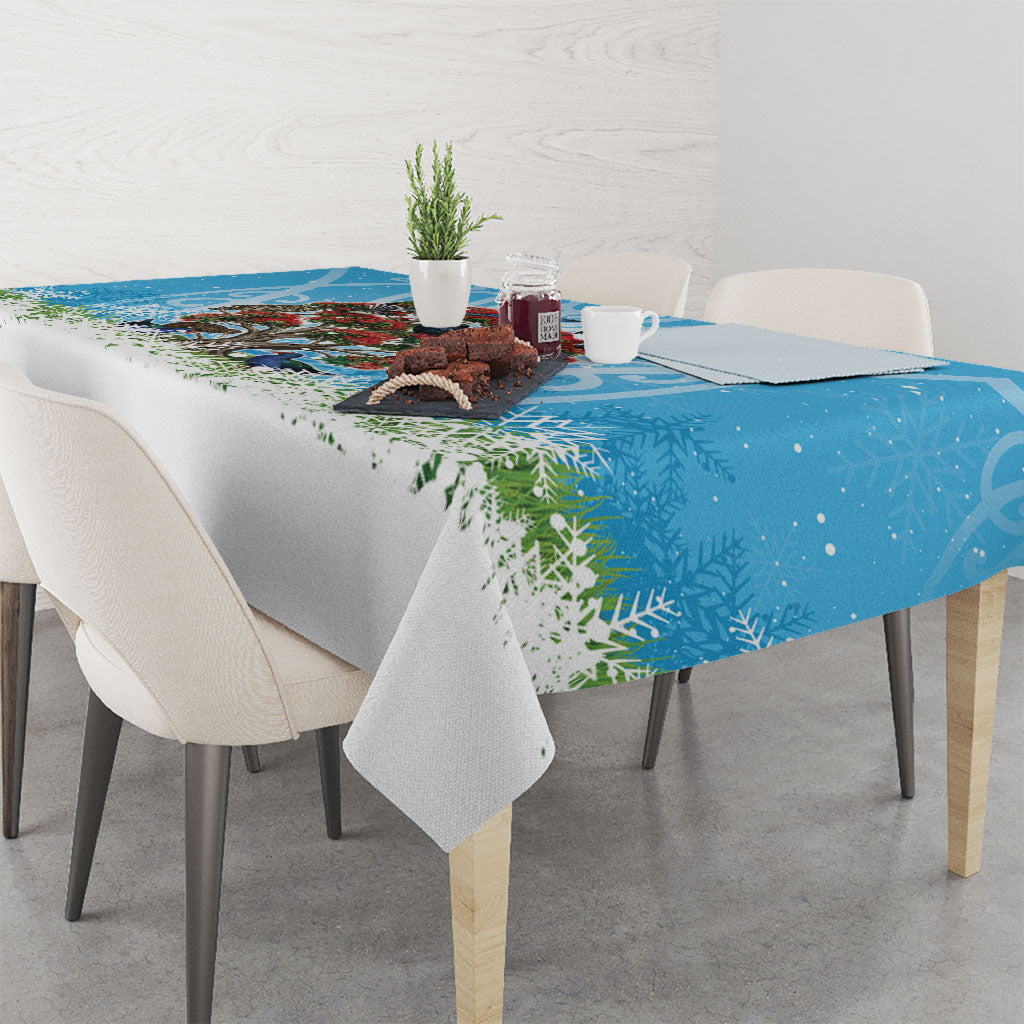 New Zealand Birds Christmas Tablecloth Pohutukawa Xmas Tree