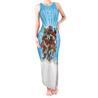 New Zealand Birds Christmas Tank Maxi Dress Pohutukawa Xmas Tree