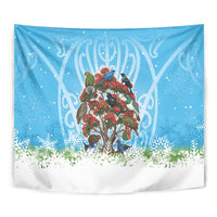 New Zealand Birds Christmas Tapestry Pohutukawa Xmas Tree