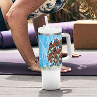 New Zealand Birds Christmas Tumbler With Handle Pohutukawa Xmas Tree
