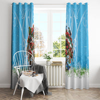 New Zealand Birds Christmas Window Curtain Pohutukawa Xmas Tree