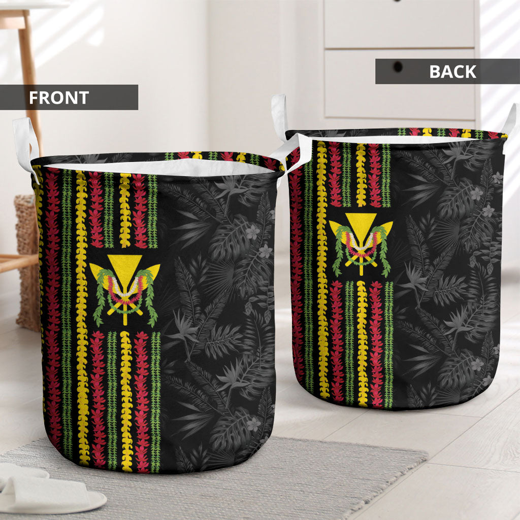 Hawaii Lei Kanaka Maoli Flag Laundry Basket Tropical Vibes