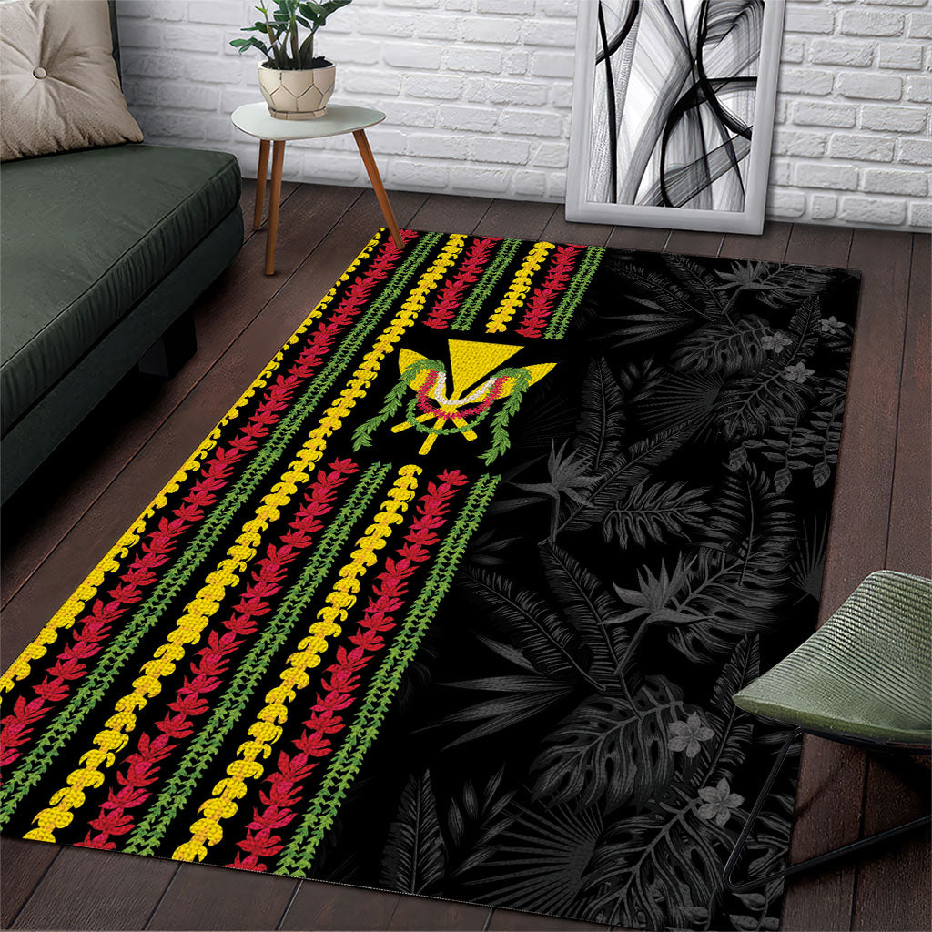 Hawaii Lei Kanaka Maoli Flag Area Rug Tropical Vibes