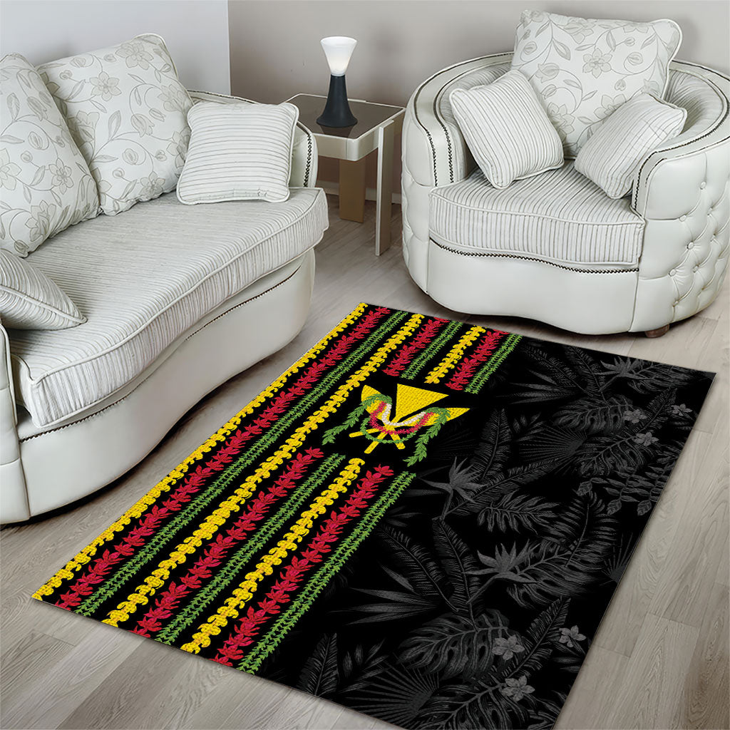 Hawaii Lei Kanaka Maoli Flag Area Rug Tropical Vibes