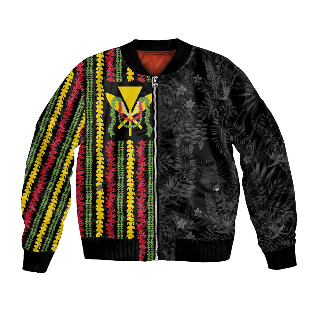 Hawaii Lei Kanaka Maoli Flag Bomber Jacket Tropical Vibes