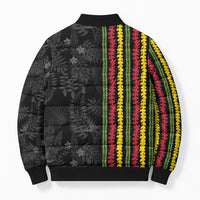Hawaii Lei Kanaka Maoli Flag Bomber Puffer Jacket Tropical Vibes