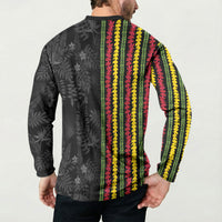 Hawaii Lei Kanaka Maoli Flag Button Sweatshirt Tropical Vibes