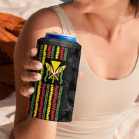 Hawaii Lei Kanaka Maoli Flag 4 in 1 Can Cooler Tumbler Tropical Vibes