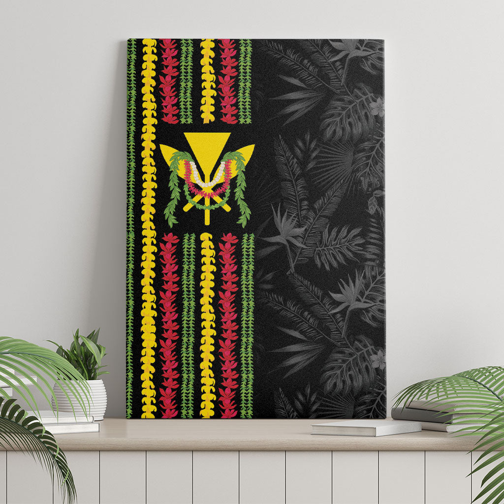 Hawaii Lei Kanaka Maoli Flag Canvas Wall Art Tropical Vibes