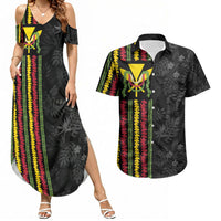 Hawaii Lei Kanaka Maoli Flag Couples Matching Summer Maxi Dress and Hawaiian Shirt Tropical Vibes