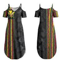 Hawaii Lei Kanaka Maoli Flag Couples Matching Summer Maxi Dress and Long Sleeve Button Shirt Tropical Vibes
