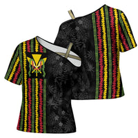 Hawaii Lei Kanaka Maoli Flag Cross Shoulder Shirt Tropical Vibes
