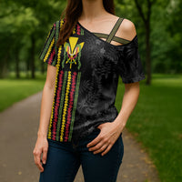 Hawaii Lei Kanaka Maoli Flag Cross Shoulder Shirt Tropical Vibes