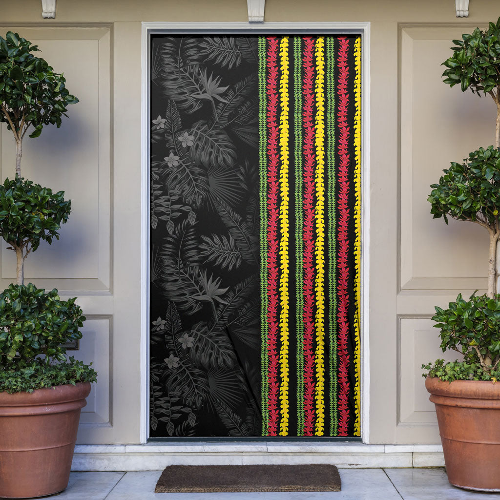 Hawaii Lei Kanaka Maoli Flag Door Cover Tropical Vibes