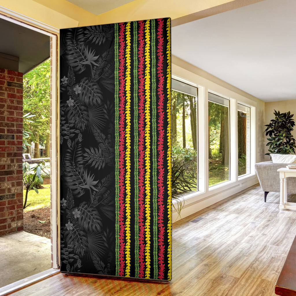 Hawaii Lei Kanaka Maoli Flag Door Cover Tropical Vibes