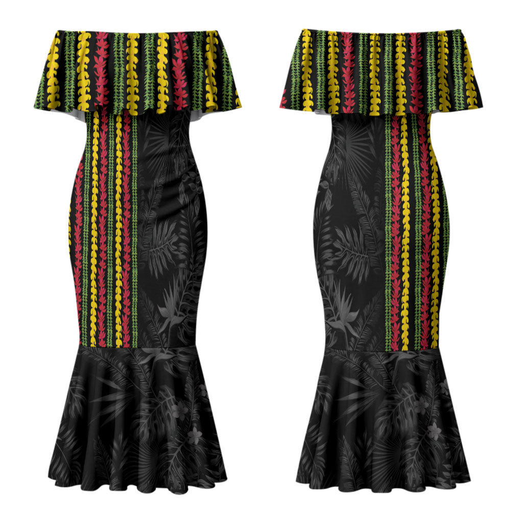 Hawaii Lei Kanaka Maoli Flag Family Matching Mermaid Dress and Hawaiian Shirt Tropical Vibes