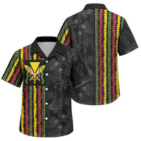 Hawaii Lei Kanaka Maoli Flag Family Matching Off The Shoulder Long Sleeve Dress and Hawaiian Shirt Tropical Vibes