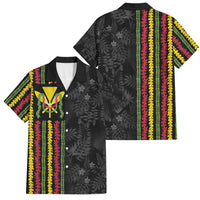 Hawaii Lei Kanaka Maoli Flag Family Matching Off Shoulder Short Dress and Hawaiian Shirt Tropical Vibes