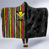 Hawaii Lei Kanaka Maoli Flag Hooded Blanket Tropical Vibes