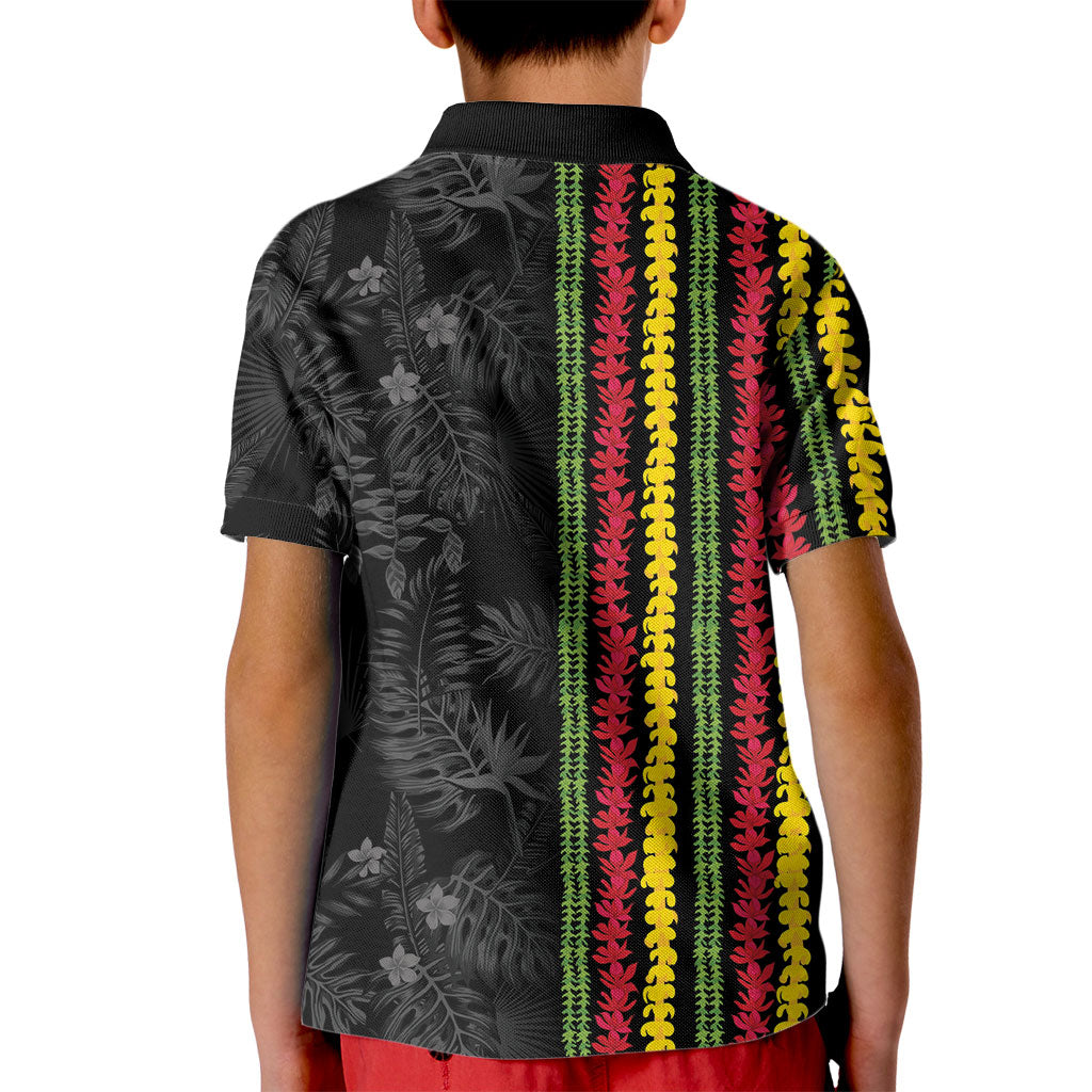 Hawaii Lei Kanaka Maoli Flag Kid Polo Shirt Tropical Vibes