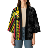 Hawaii Lei Kanaka Maoli Flag Kimono Tropical Vibes