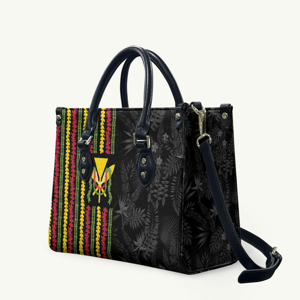 Hawaii Lei Kanaka Maoli Flag Leather Bag Tropical Vibes