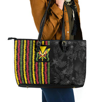 Hawaii Lei Kanaka Maoli Flag Leather Tote Bag Tropical Vibes