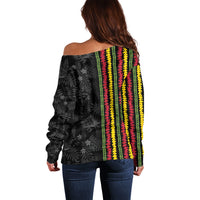 Hawaii Lei Kanaka Maoli Flag Off Shoulder Sweater Tropical Vibes