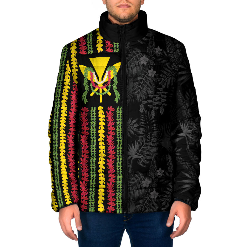 Hawaii Lei Kanaka Maoli Flag Padded Jacket Tropical Vibes