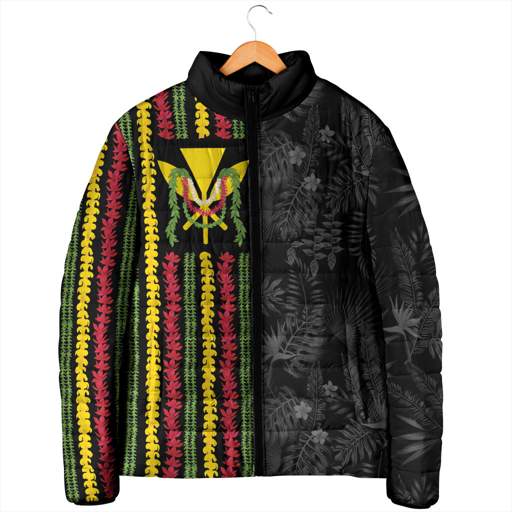 Hawaii Lei Kanaka Maoli Flag Padded Jacket Tropical Vibes