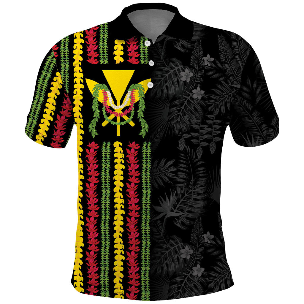 Hawaii Lei Kanaka Maoli Flag Polo Shirt Tropical Vibes