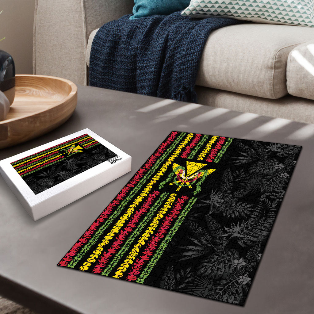 Hawaii Lei Kanaka Maoli Flag Puzzle Tropical Vibes