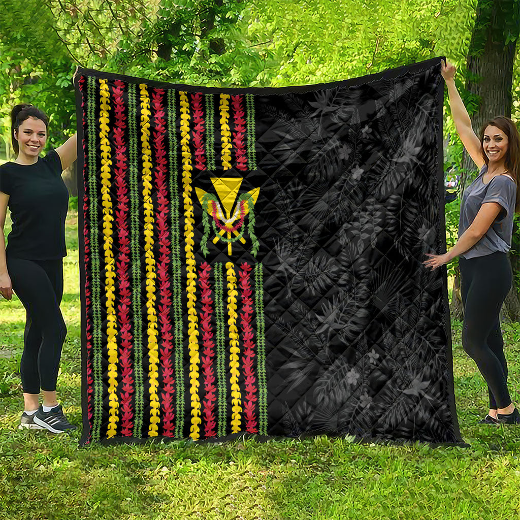 Hawaii Lei Kanaka Maoli Flag Quilt Tropical Vibes