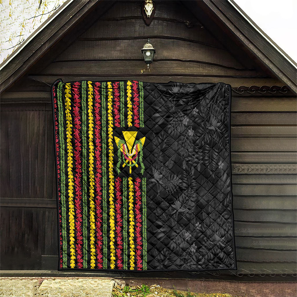 Hawaii Lei Kanaka Maoli Flag Quilt Tropical Vibes