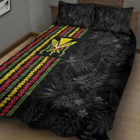 Hawaii Lei Kanaka Maoli Flag Quilt Bed Set Tropical Vibes